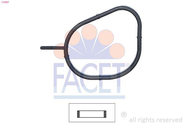 7.9697 Gasket, thermostat EPS 1.890.697 FACET Made in Italy - OE Equivalent