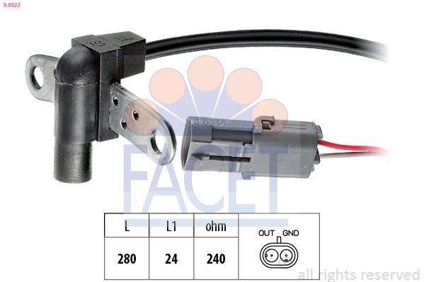 FACET 9.0023 Crankshaft sensor Made in Italy - OE Equivalent