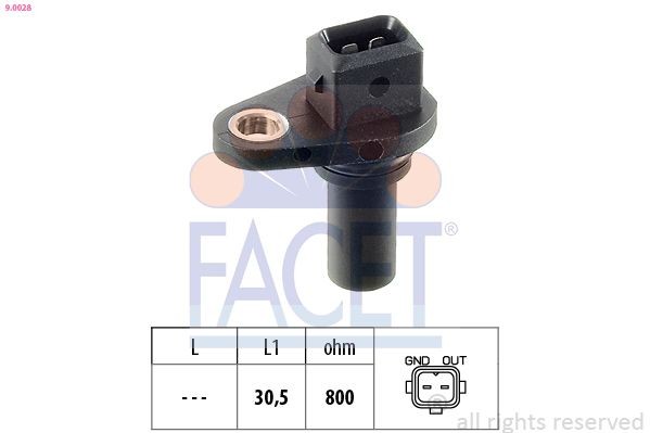 FACET 9.0028 RPM Sensor, engine management Made in Italy - OE Equivalent