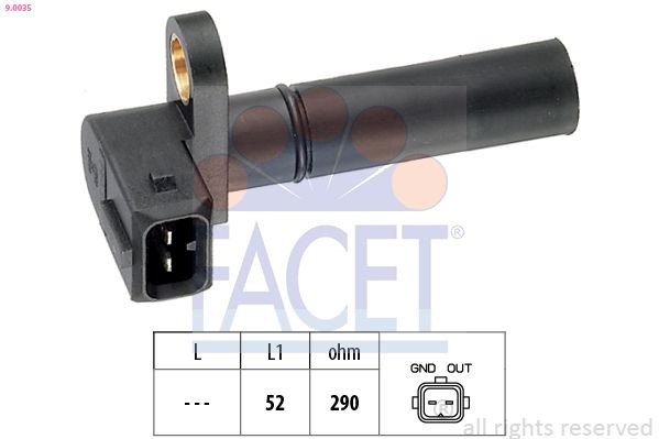 FACET 9.0035 Crankshaft sensor Made in Italy - OE Equivalent