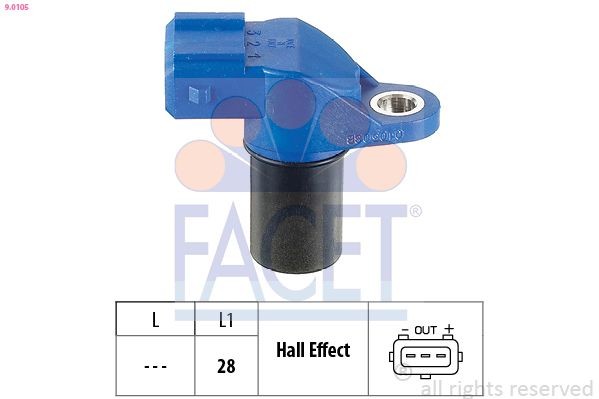 FACET 9.0105 RPM Sensor, engine management Made in Italy - OE Equivalent