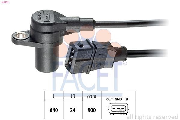 FACET 9.0132 Crankshaft sensor Made in Italy - OE Equivalent