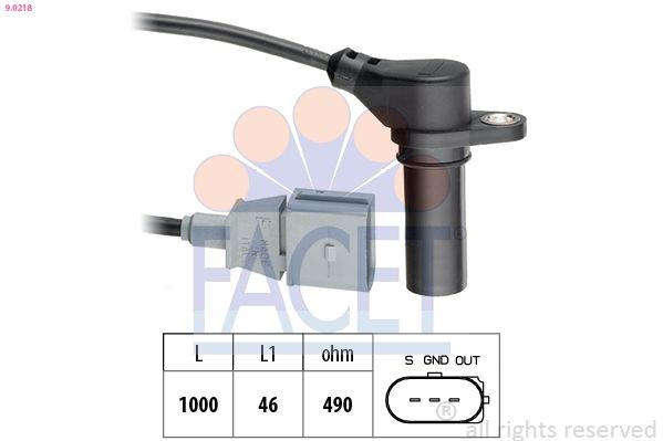 FACET 9.0218 Crankshaft sensor Made in Italy - OE Equivalent