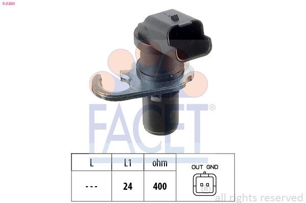 FACET 9.0260 Crankshaft sensor Made in Italy - OE Equivalent