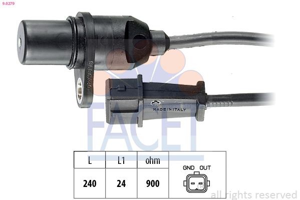FACET 9.0279 Crankshaft sensor Made in Italy - OE Equivalent