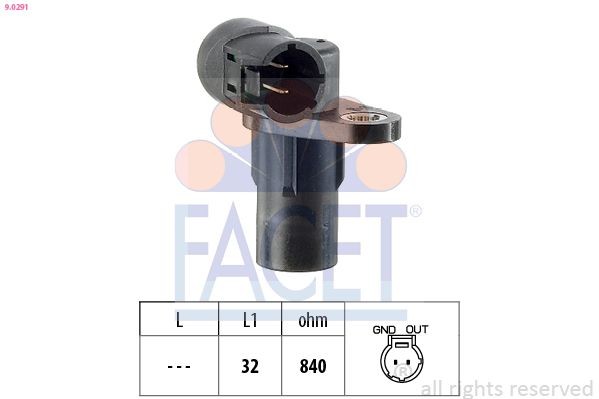 FACET 9.0291 Crankshaft sensor Made in Italy - OE Equivalent