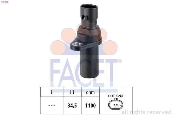 FACET 9.0378 Crankshaft sensor Made in Italy - OE Equivalent