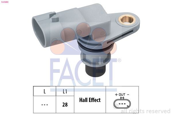 FACET 9.0380 Crankshaft sensor Made in Italy - OE Equivalent