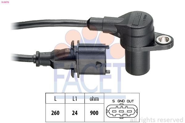 FACET 9.0476 Camshaft position sensor Made in Italy - OE Equivalent