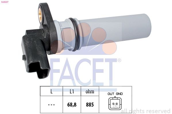 EPS 1.953.537 FACET 90537 Camshaft sensor LANCIA Delta III (844) 1.6 D Multijet 120 hp Diesel 2014 price