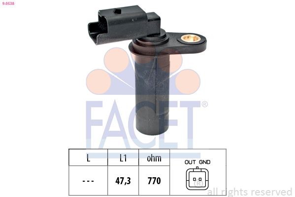 Crank sensor FACET Made in Italy - OE Equivalent - 9.0538