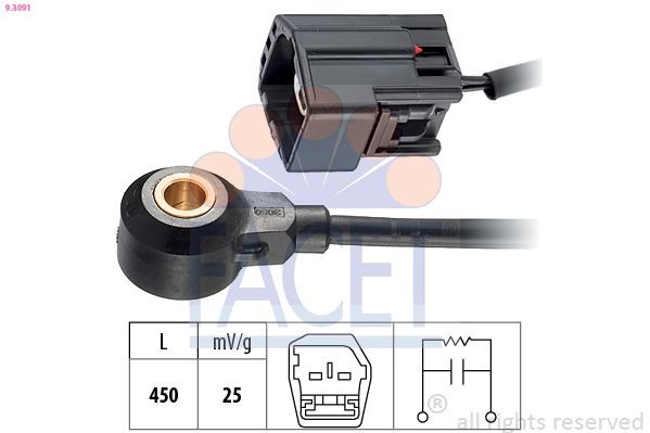 FACET 9.3091 Knock Sensor Made in Italy - OE Equivalent