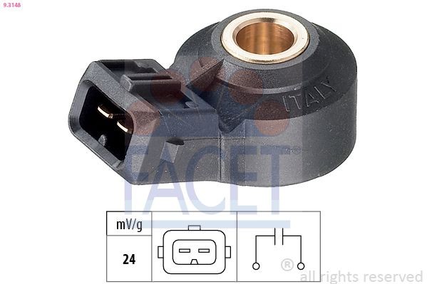 FACET 9.3148 Knock Sensor Made in Italy - OE Equivalent