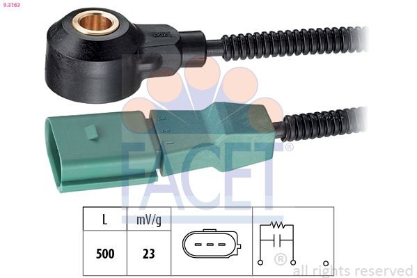 FACET 9.3163 Audi A4 B8 8K 2011 Klopfsensor Made in Italy - OE Equivalent