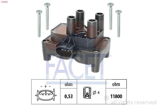 9.6432 FACET Coil pack MAZDA without fastening clamp