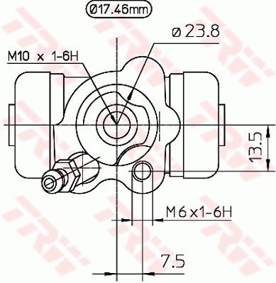 TRW Brake Wheel Cylinder BWC249 for Toyota Yaris Mk1
