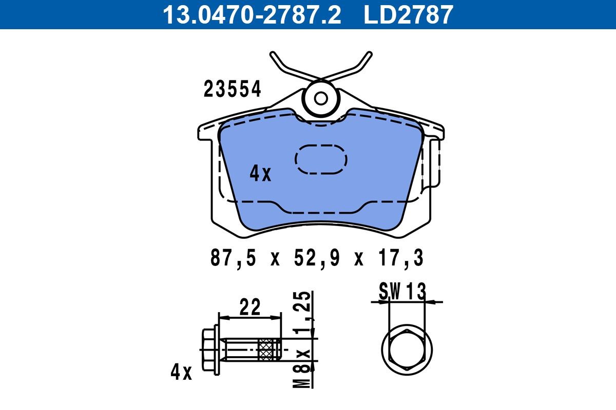 Great value for money - ATE Brake pad set 13.0470-2787.2