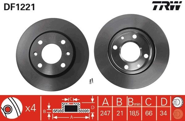 TRW Brake discs DF1221 buy online