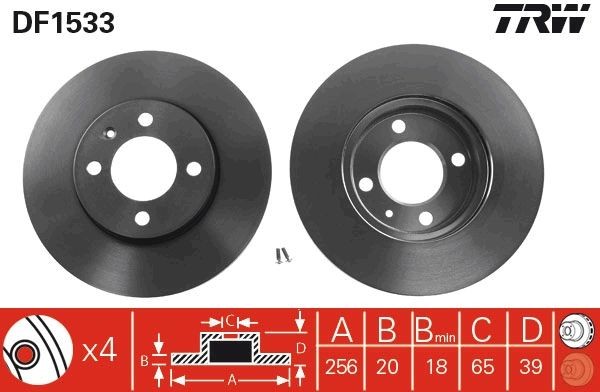 TRW Brake disc set rear and front Polo 6N2 new DF1533