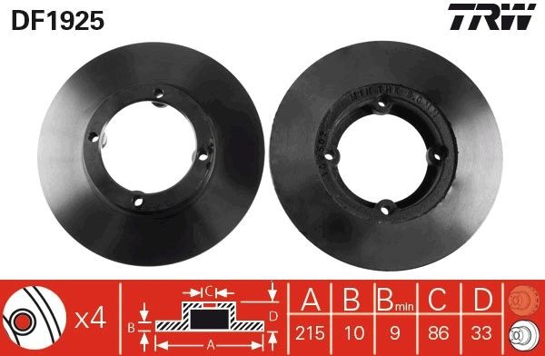 Alto IV (EF) Tuning parts - Brake disc TRW DF1925
