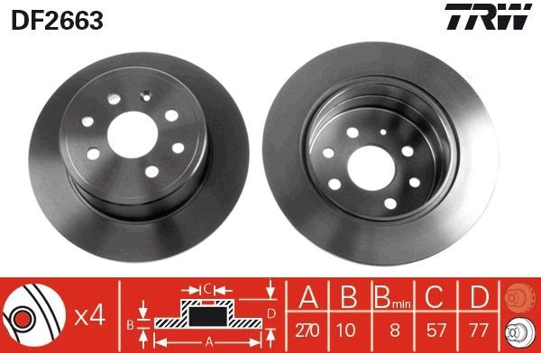 Opel VECTRA Brake discs and rotors 2189071 TRW DF2663 online buy