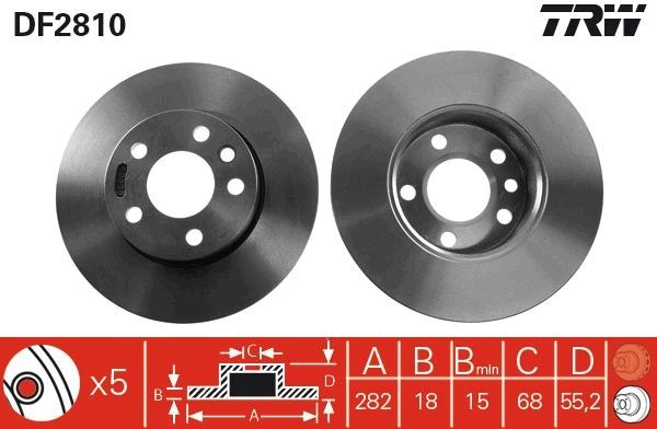 Volkswagen TRANSPORTER Disc brakes 2189188 TRW DF2810 online buy