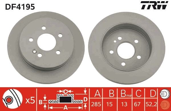 Mercedes M-Class Disc brakes 2189405 TRW DF4195 online buy
