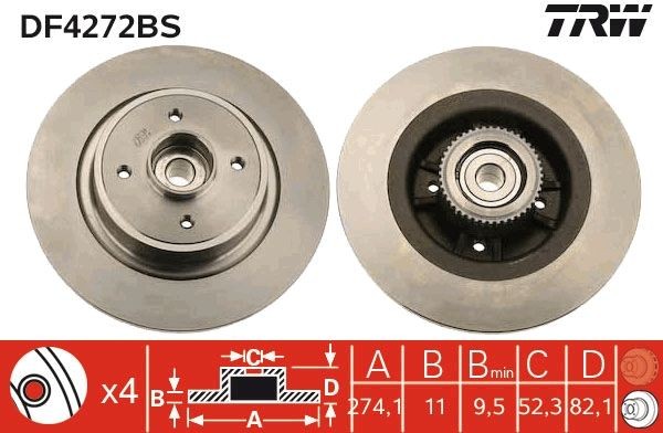 Great value for money - TRW Brake disc DF4272BS