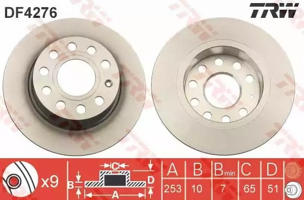 DF4276 Brake disc TRW DF4276 review and test