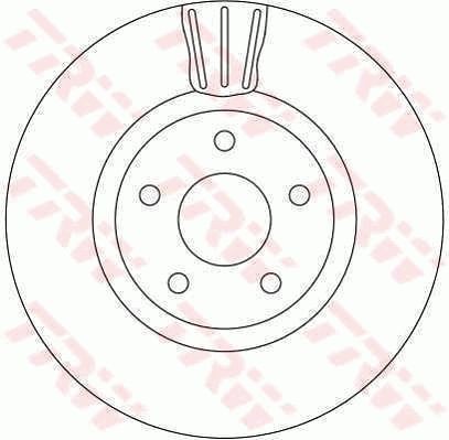 TRW 300x25mm, 5x108, Vented Ø: 300mm, Num. of holes: 5, Brake Disc Thickness: 25mm Brake rotor DF4313 buy