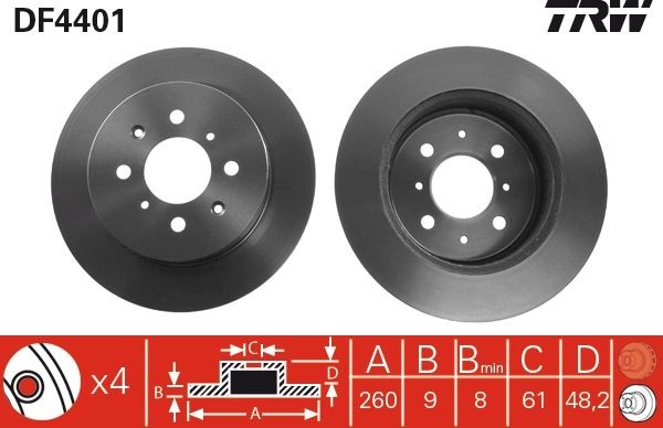 Great value for money - TRW Brake disc DF4401