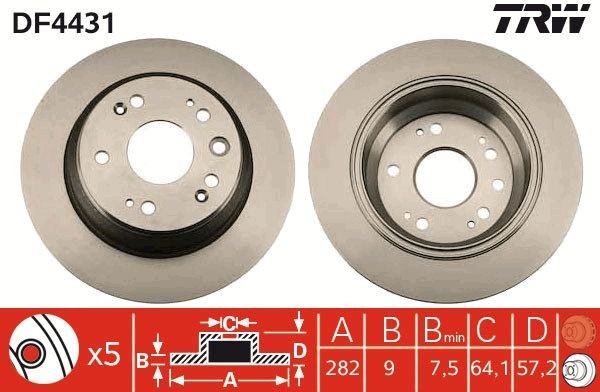 Honda SHUTTLE Disc brakes 2189626 TRW DF4431 online buy