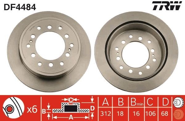 DF4484 Brake disc TRW DF4484 review and test