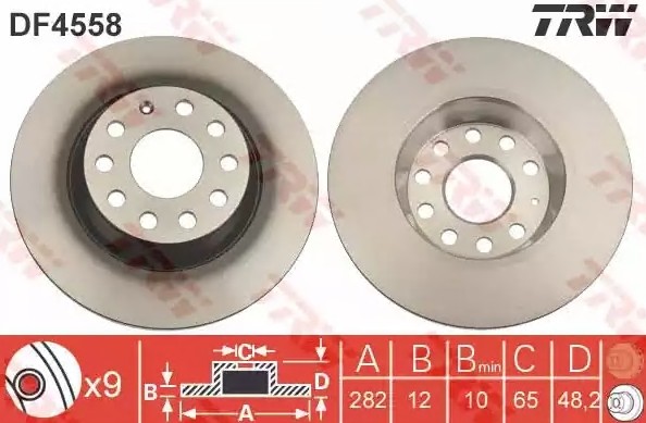 DF4558 Brake disc TRW DF4558 review and test