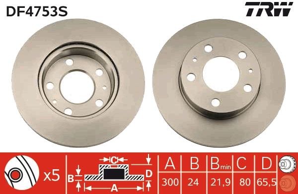 Fiat DUCATO Disc brakes 2189742 TRW DF4753S online buy