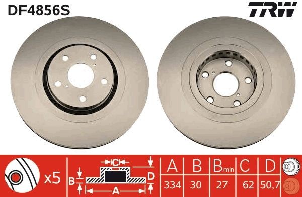TRW Brake discs DF4856S buy online