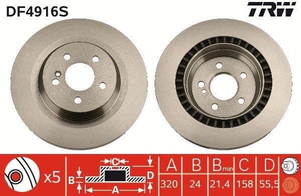 TRW Brake disc set rear and front W221 new DF4916S
