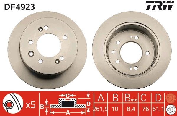 Kia OPTIMA Brake discs and rotors 2189854 TRW DF4923 online buy