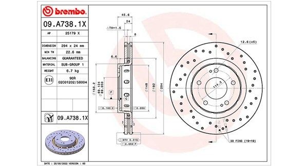 Original 360406176102 MAGNETI MARELLI Brake disc kit MITSUBISHI