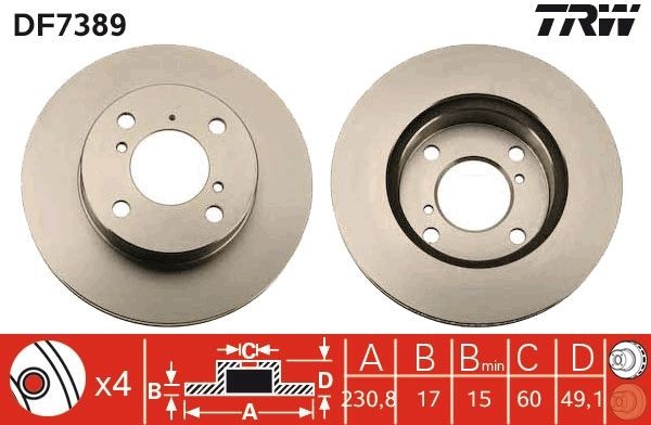 Suzuki IGNIS Disc brakes 2190315 TRW DF7389 online buy