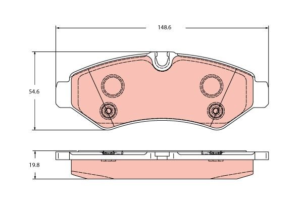 20747 TRW prepared for wear indicator Height: 54,7mm, Width: 148,6mm, Thickness: 19,8mm Brake pads GDB2422 buy