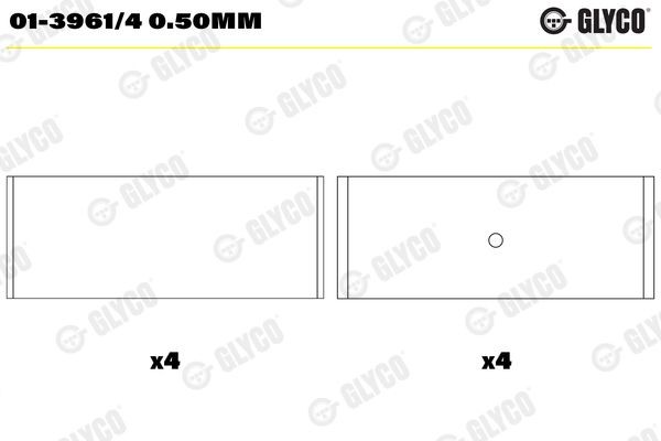 Audi A4 Rod bearing 21913863 GLYCO 01-3961/4 0.50MM online buy