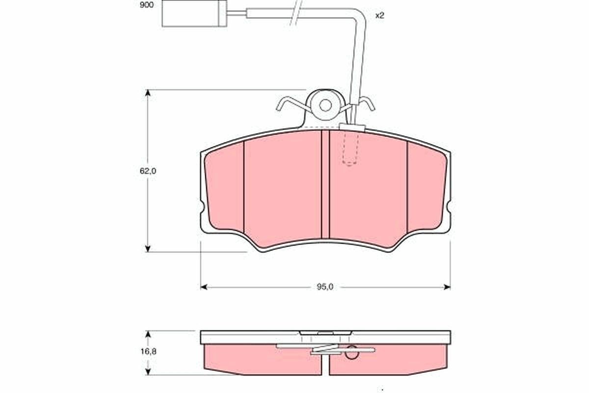 TRW GDB1045 Brake pad set incl. wear warning contact, with brake caliper screws, with accessories