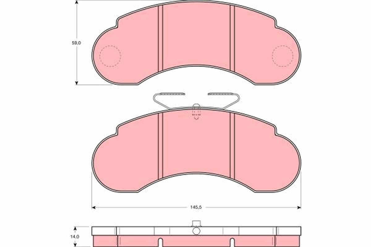 TRW GDB1114 Brake pad set not prepared for wear indicator, with brake caliper screws, with accessories