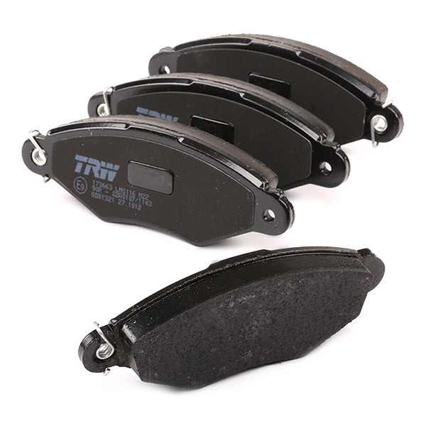 TRW 21980 Disc pads prepared for wear indicator, with brake caliper screws, with accessories