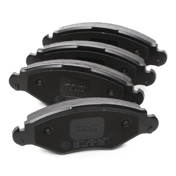 TRW GDB1500 Disc pads not prepared for wear indicator, with brake caliper screws, with accessories
