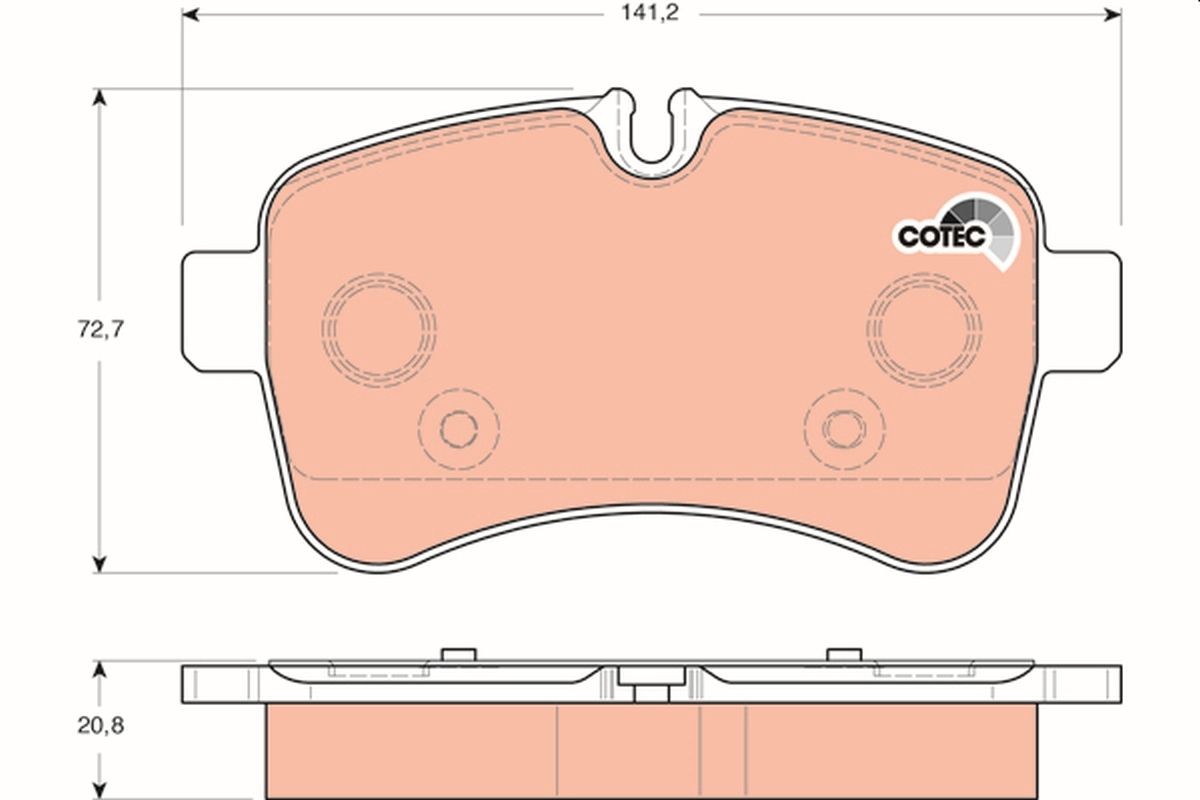29232 TRW COTEC prepared for wear indicator, with brake caliper screws, with accessories Height: 72,7mm, Width: 141,2mm, Thickness: 20,8mm Brake pads GDB1748 buy