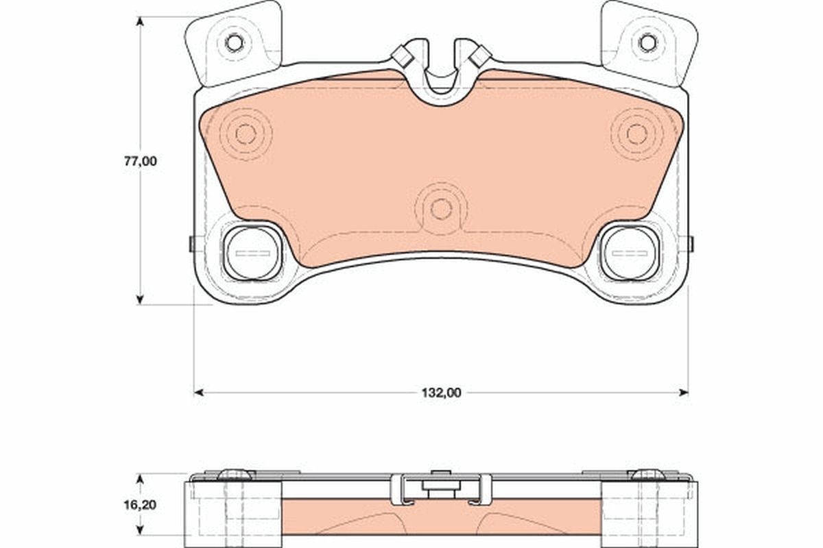 TRW GDB1775 Brake pad set prepared for wear indicator