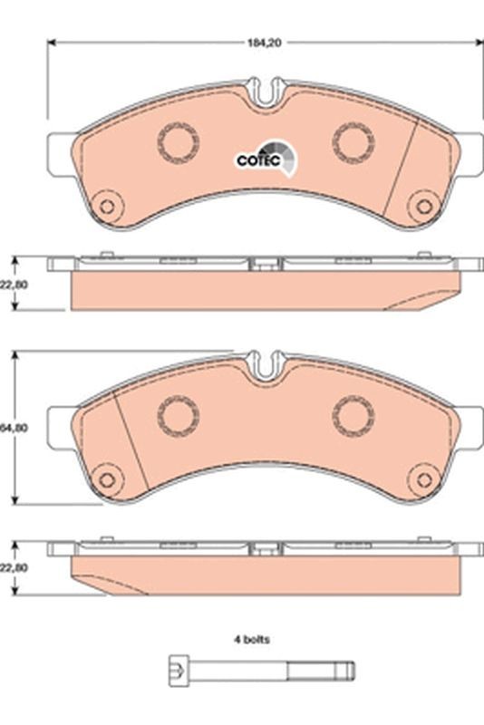 TRW Set of brake pads rear and front IVECO Daily 6 Kasten / Kombi new GDB1780