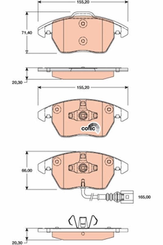 Volkswagen CADDY Disk brake pads 2192435 TRW GDB1807 online buy
